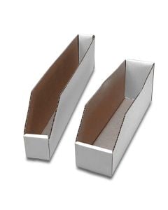 Contenitori a bocca di lupo in cartone bianco - 15 x 30 x 11 cm - All' ingrosso